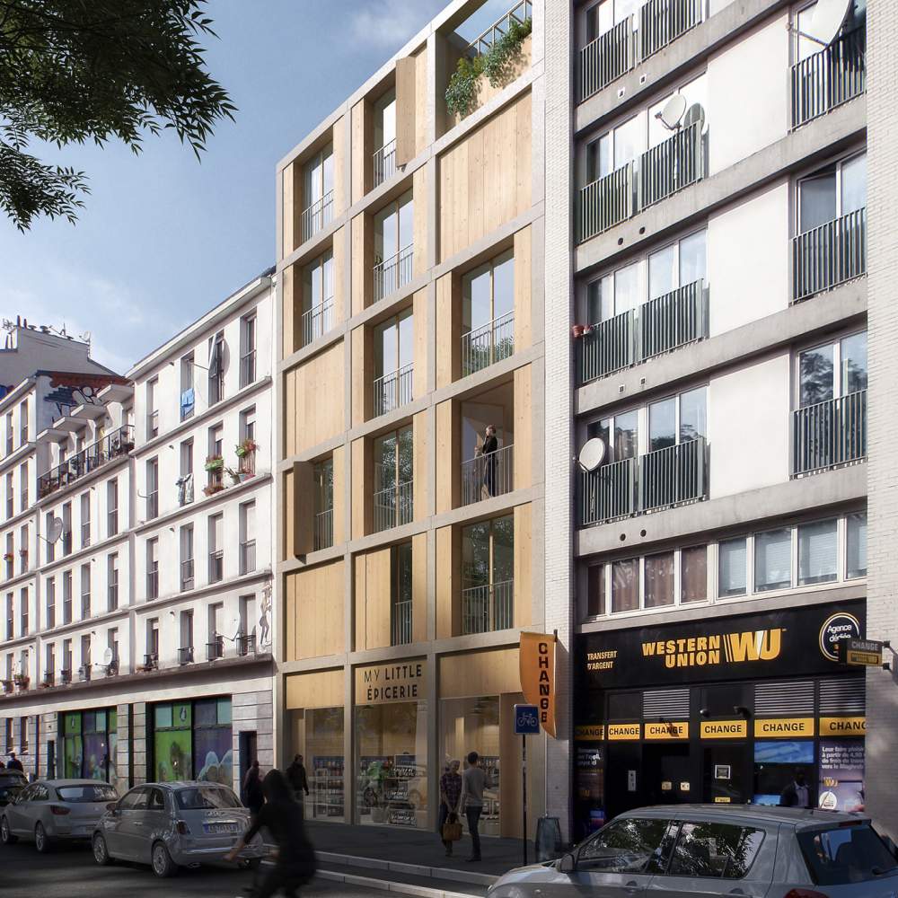 12 logements sociaux collectifs, commerce