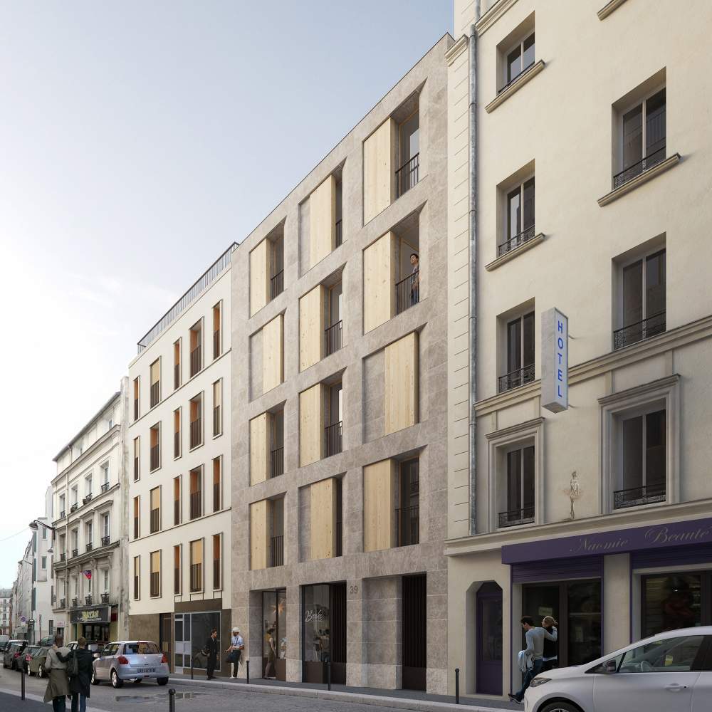 11 logements sociaux collectifs, commerce